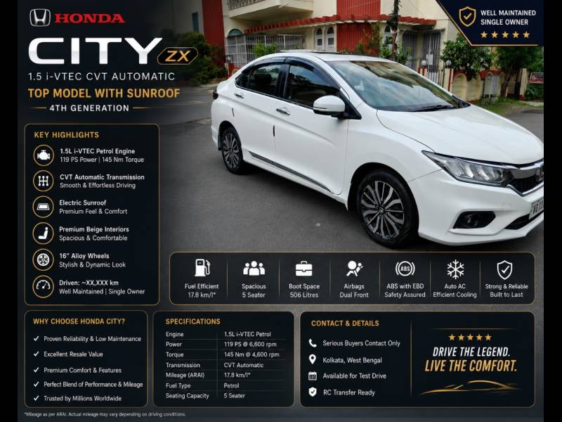 Honda City 4th Generation ZX CVT Petrol